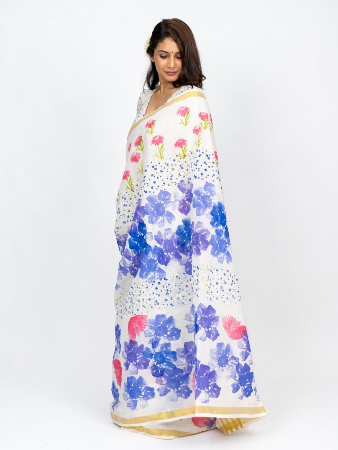 Lavenders Floral Saree - Image 9
