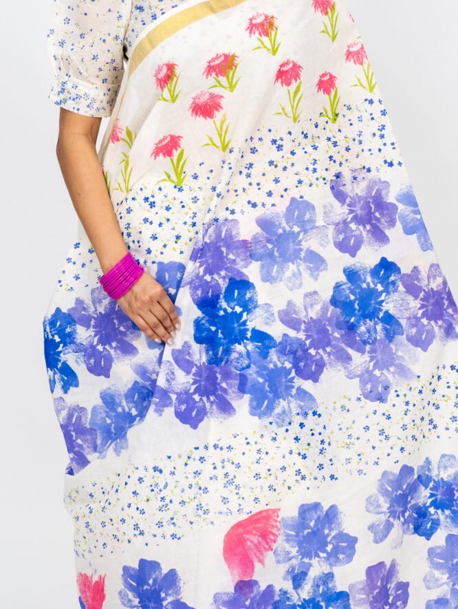 Lavenders Floral Saree - Image 7