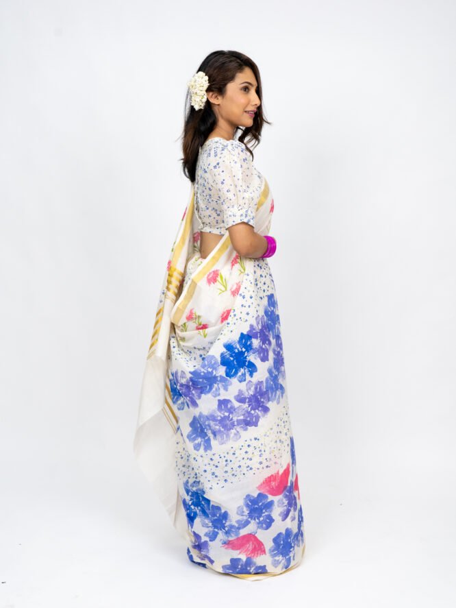 Lavenders Floral Saree - Image 6