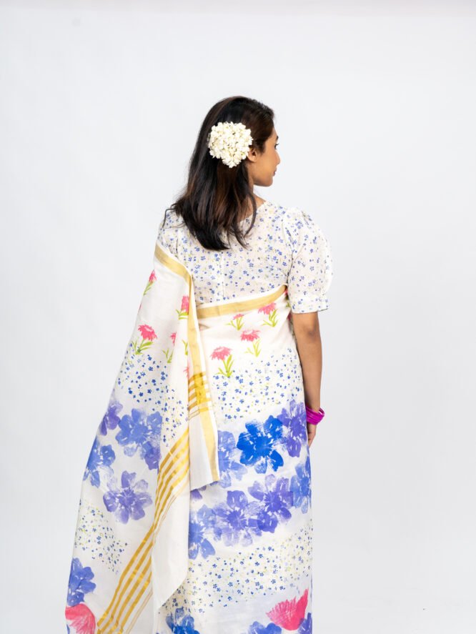 Lavenders Floral Saree - Image 5