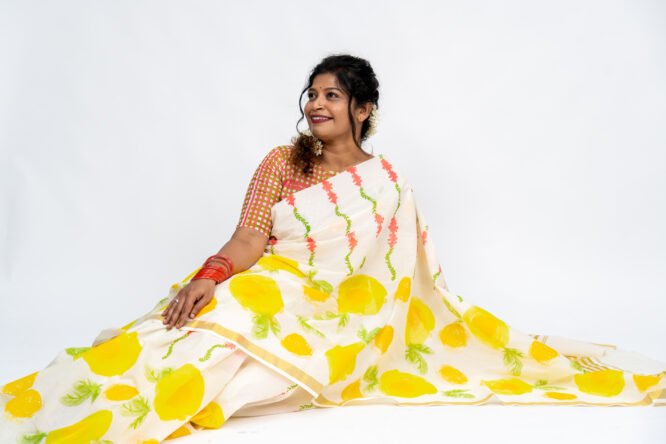 Citrus Floral Saree - Image 8