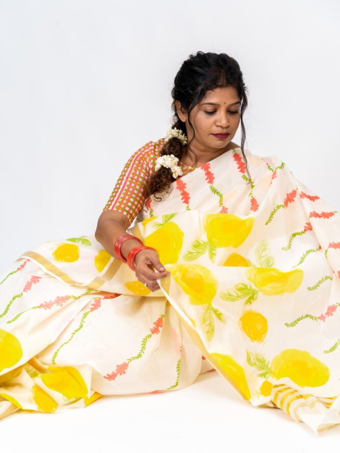 Citrus Floral Saree - Image 7