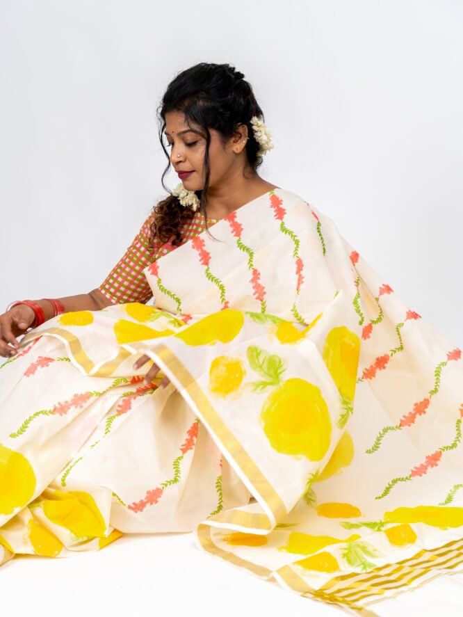 Citrus Floral Saree - Image 6