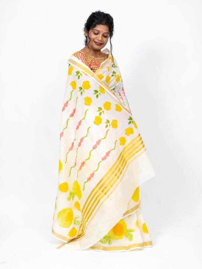 Citrus Floral Saree
