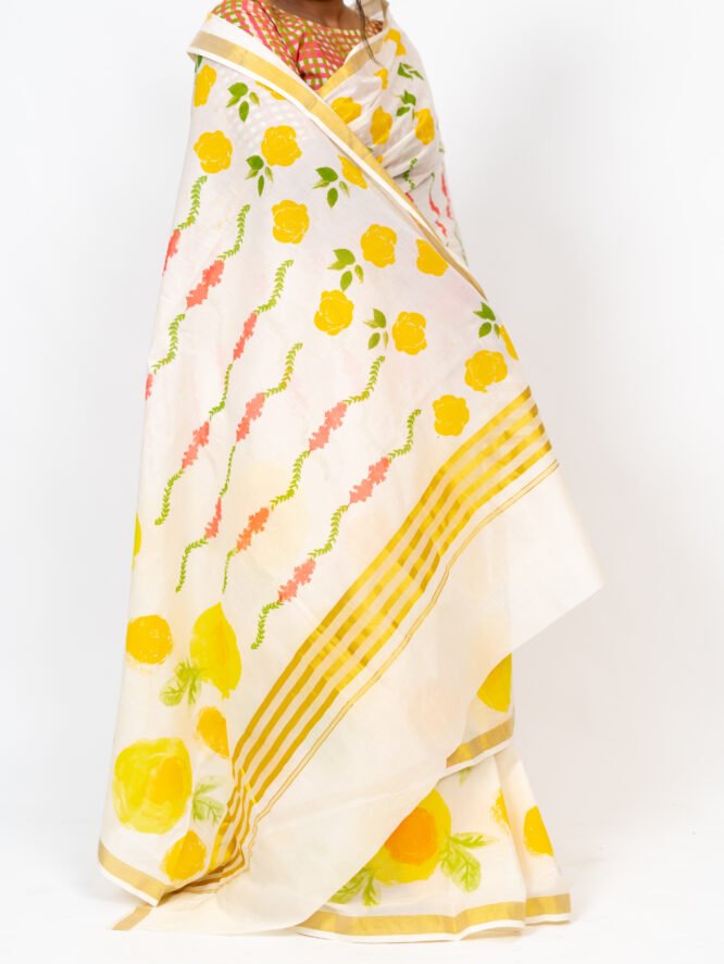 Citrus Floral Saree - Image 2