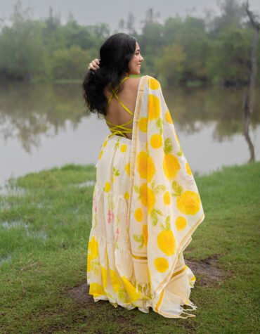 Citrus Yellow Floral Dhavani