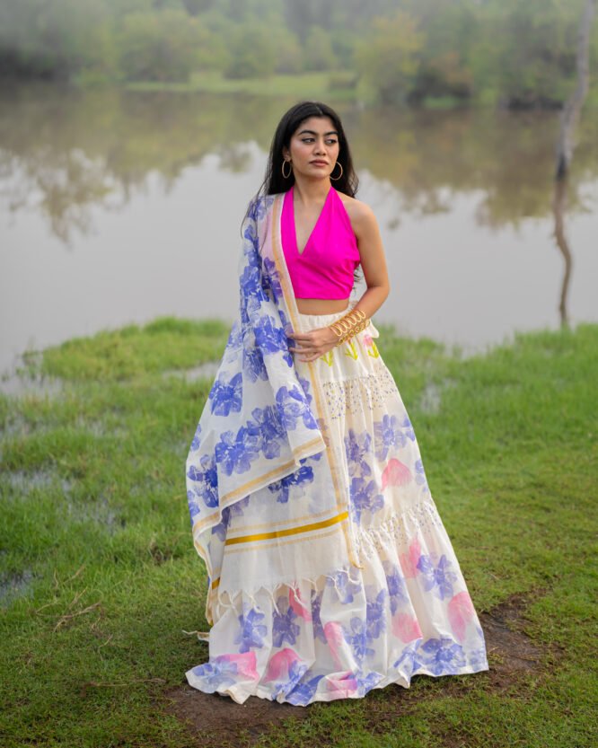 Lavenders Floral Dhavani - Image 5