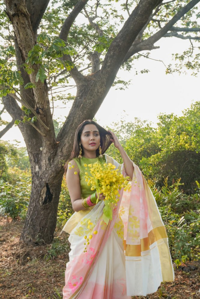 Handpainted Peach Ombre Floral - Image 7