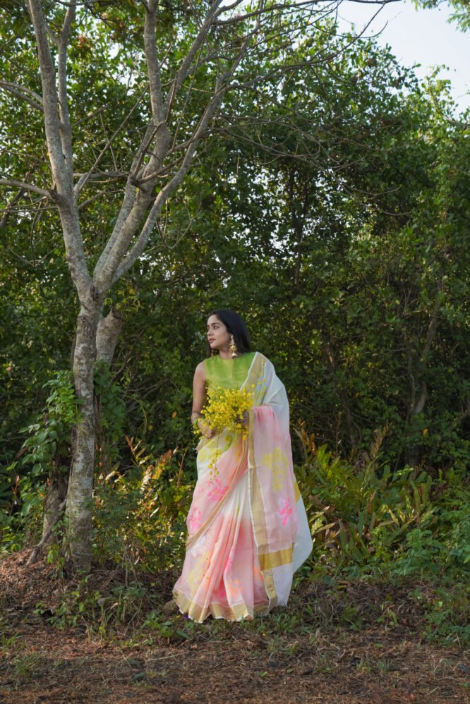 Handpainted Peach Ombre Floral - Image 6